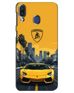Чехол для Samsung Galaxy M20 (M205) с картинкой «Желтый Lamborghini город»