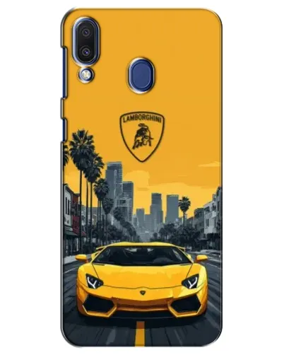 Чехол для Samsung Galaxy M20 (M205) с картинкой «Желтый Lamborghini город»