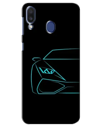 Чехол для Samsung Galaxy M20 (M205) с картинкой «Голубой силуэт Lamborghini»