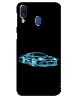 Чехол для Samsung Galaxy M20 (M205) с картинкой «Неоновый контур Lamborghini»