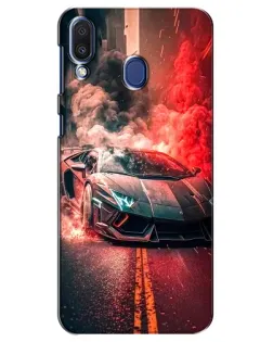 Чехол для Samsung Galaxy M20 (M205) с картинкой «Lamborghini красный дым»