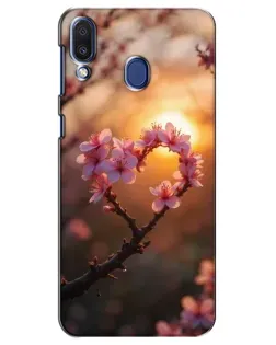 Чехол для Samsung Galaxy M20 (M205) с картинкой «Розовый цвет сердце на фоне заката» Чехол для Samsung Galaxy M20 (M205) с картинкой «Розовый цвет сердце на фоне заката»