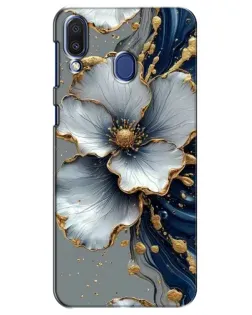 Чехол для Samsung Galaxy M20 (M205) с картинкой «Белый цветок и золотой флюид» Чехол для Samsung Galaxy M20 (M205) с картинкой «Белый цветок и золотой флюид»