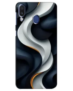 Чехол для Samsung Galaxy M20 (M205) с картинкой «Объемные черно-белые ленты» Чехол для Samsung Galaxy M20 (M205) с картинкой «Объемные черно-белые ленты»