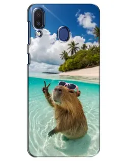 Чехол для Samsung Galaxy M20 (M205) с картинкой «Капибара на море»