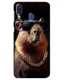 Чехол для Samsung Galaxy M20 (M205) с картинкой «Капибара золотая цепь»
