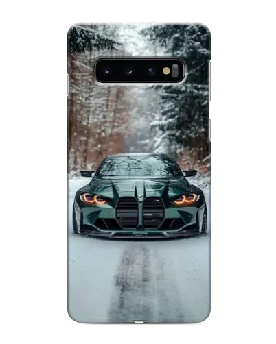 Чехол для Samsung Galaxy S10e с картинкой «BMW в зимнем лесу»