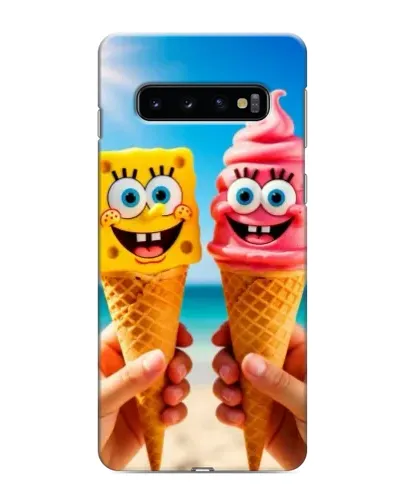 Чехол для Samsung Galaxy S10e с картинкой «Спанч Боб мороженое»
