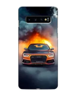 Чехол для Samsung Galaxy S10e с картинкой «Audi в огненном дыму» Чехол для Samsung Galaxy S10e с картинкой «Audi в огненном дыму»
