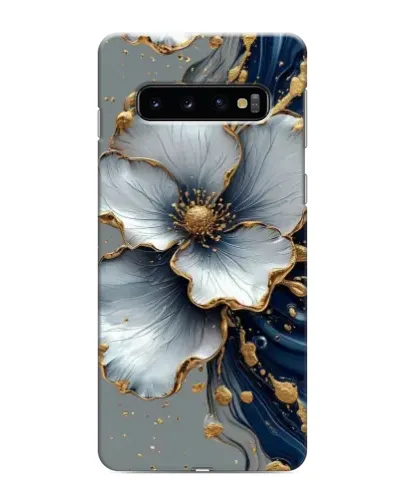 Чехол для Samsung Galaxy S10e с картинкой «Белый цветок и золотой флюид» Чехол для Samsung Galaxy S10e с картинкой «Белый цветок и золотой флюид»