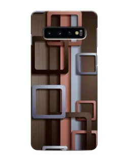 Чехол для Samsung Galaxy S10e с картинкой «Коричневые объемные квадраты»