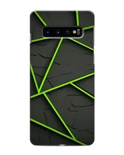 Чехол для Samsung Galaxy S10e с картинкой «Зеленые геометрические линии»