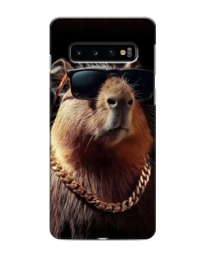 Чехол для Samsung Galaxy S10e с картинкой «Капибара золотая цепь» Чехол для Samsung Galaxy S10e с картинкой «Капибара золотая цепь»