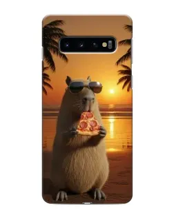 Чохол для Samsung Galaxy S10e з картинкою «Капібара з піцою» Чохол для Samsung Galaxy S10e з картинкою «Капібара з піцою»