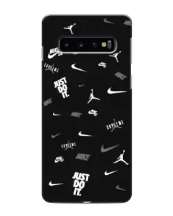 Чехол для Samsung Galaxy s10 Plus с картинкой «Nike Black Pattern» Чехол для Samsung Galaxy s10 Plus с картинкой «Nike Black Pattern»