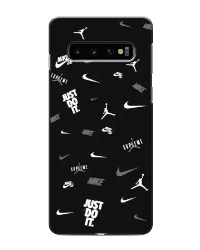 Чехол для Samsung Galaxy s10 Plus с картинкой «Nike Black Pattern»