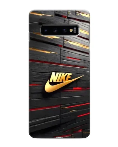 Чехол для Samsung Galaxy s10 Plus с картинкой «Золотой Nike на металле»