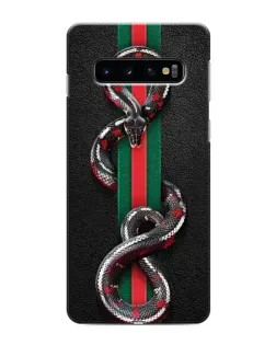 Чехол для Samsung Galaxy s10 Plus с картинкой «Gucci — змея на полосе» Чехол для Samsung Galaxy s10 Plus с картинкой «Gucci — змея на полосе»