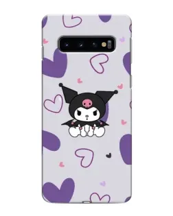 Чехол для Samsung Galaxy s10 Plus с картинкой «Kuromi и лавандовые сердца» Чехол для Samsung Galaxy s10 Plus с картинкой «Kuromi и лавандовые сердца»