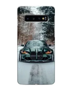 Чехол для Samsung Galaxy s10 Plus с картинкой «BMW в зимнем лесу»