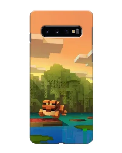 Чехол для Samsung Galaxy s10 Plus с картинкой «Майнкрафт закат солнца»