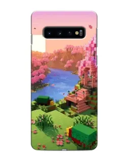 Чехол для Samsung Galaxy s10 Plus с картинкой «Розовое дерево Minecraft»