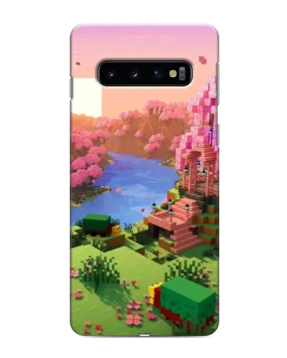 Чехол для Samsung Galaxy s10 Plus с картинкой «Розовое дерево Minecraft»