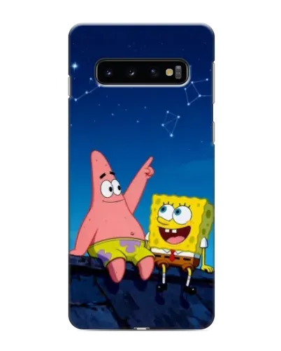 Чехол для Samsung Galaxy s10 Plus с картинкой «Губка Боб и Патрик ночью» Чехол для Samsung Galaxy s10 Plus с картинкой «Губка Боб и Патрик ночью»