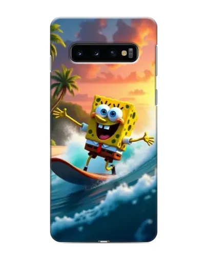 Чехол для Samsung Galaxy s10 Plus с картинкой «Губка Боб серфингист» Чехол для Samsung Galaxy s10 Plus с картинкой «Губка Боб серфингист»