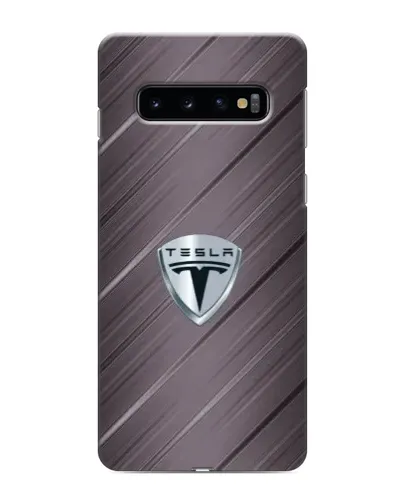 Чехол для Samsung Galaxy s10 Plus с картинкой «Металлическая текстура Tesla»