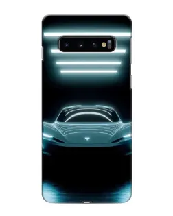 Чехол для Samsung Galaxy s10 Plus с картинкой «Tesla в неоне»