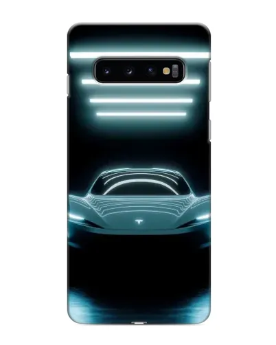 Чехол для Samsung Galaxy s10 Plus с картинкой «Tesla в неоне»