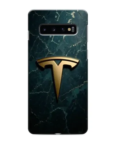 Чехол для Samsung Galaxy s10 Plus с картинкой «Мраморная Tesla Gold»