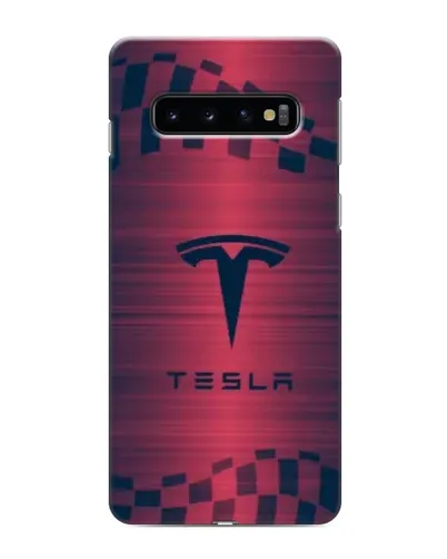 Чехол для Samsung Galaxy s10 Plus с картинкой «Тесла красный карбон»