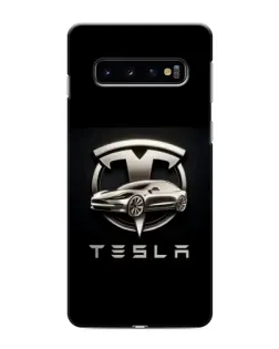 Чехол для Samsung Galaxy s10 Plus с картинкой «Tesla — серебристое авто»