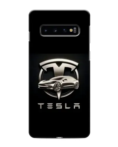 Чехол для Samsung Galaxy s10 Plus с картинкой «Tesla — серебристое авто»