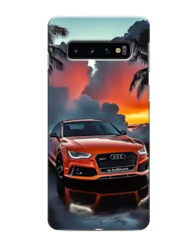 Чехол для Samsung Galaxy s10 Plus с картинкой «Audi — закат» Чехол для Samsung Galaxy s10 Plus с картинкой «Audi — закат»