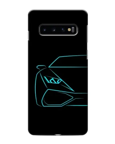 Чехол для Samsung Galaxy s10 Plus с картинкой «Голубой силуэт Lamborghini»