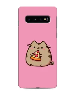 Чехол для Samsung Galaxy s10 Plus с картинкой «Пушин с пиццей» Чехол для Samsung Galaxy s10 Plus с картинкой «Пушин с пиццей»