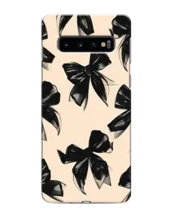 Чехол для Samsung Galaxy s10 Plus с картинкой «Паттерн черные банты» Чехол для Samsung Galaxy s10 Plus с картинкой «Паттерн черные банты»