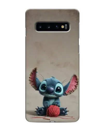 Чехол для Samsung Galaxy s10 Plus с картинкой «Стич на коричневом фоне»