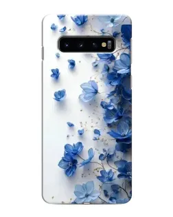 Чехол для Samsung Galaxy s10 Plus с картинкой «Голубой цветочный каскад» Чехол для Samsung Galaxy s10 Plus с картинкой «Голубой цветочный каскад»