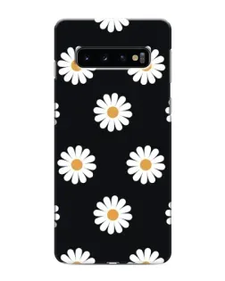 Чехол для Samsung Galaxy s10 Plus с картинкой «Ромашки на черном» Чехол для Samsung Galaxy s10 Plus с картинкой «Ромашки на черном»