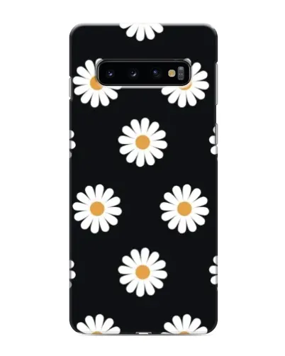 Чехол для Samsung Galaxy s10 Plus с картинкой «Ромашки на черном»