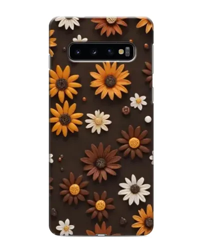 Чехол для Samsung Galaxy s10 Plus с картинкой «Узор из маленьких подсолнухов»