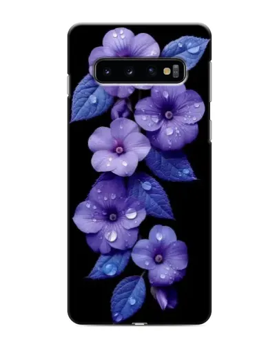 Чехол для Samsung Galaxy s10 Plus с картинкой «Фиолетовые цветы с росою»