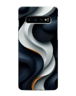 Чехол для Samsung Galaxy s10 Plus с картинкой «Объемные черно-белые ленты» Чехол для Samsung Galaxy s10 Plus с картинкой «Объемные черно-белые ленты»