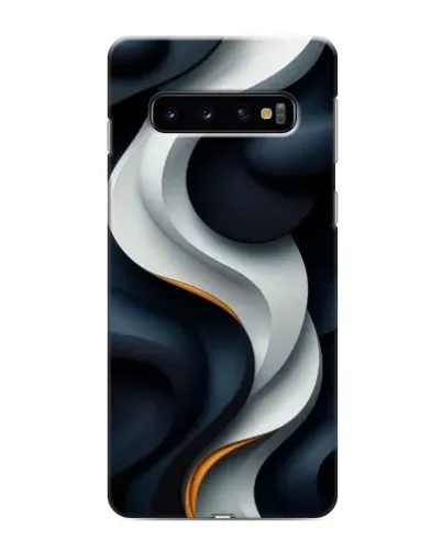 Чехол для Samsung Galaxy s10 Plus с картинкой «Объемные черно-белые ленты»