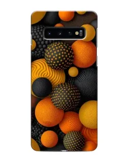 Чехол для Samsung Galaxy s10 Plus с картинкой «Объемные оранжевые сферы»