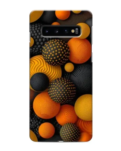 Чехол для Samsung Galaxy s10 Plus с картинкой «Объемные оранжевые сферы»